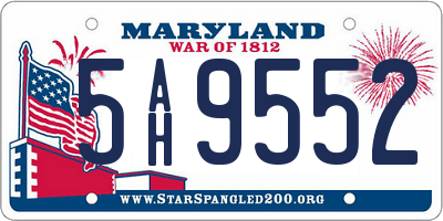 MD license plate 5AH9552