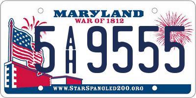 MD license plate 5AH9555