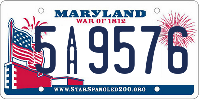 MD license plate 5AH9576