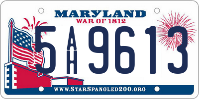 MD license plate 5AH9613