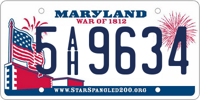 MD license plate 5AH9634