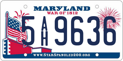 MD license plate 5AH9636