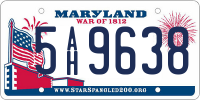 MD license plate 5AH9638