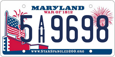 MD license plate 5AH9698