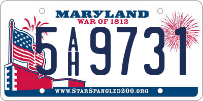 MD license plate 5AH9731