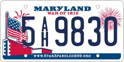 MD license plate 5AH9830