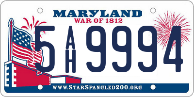 MD license plate 5AH9994