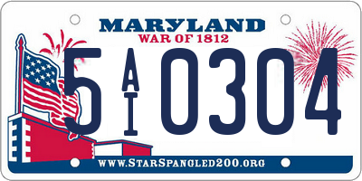 MD license plate 5AI0304