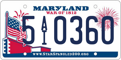 MD license plate 5AI0360