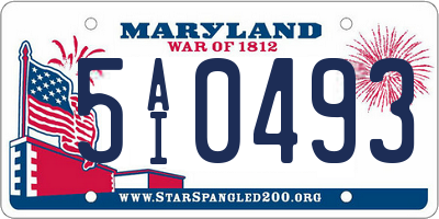 MD license plate 5AI0493