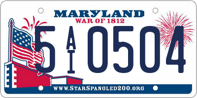 MD license plate 5AI0504
