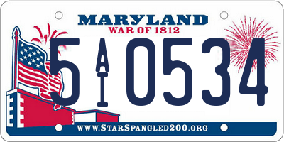 MD license plate 5AI0534