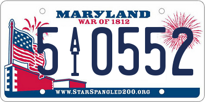 MD license plate 5AI0552
