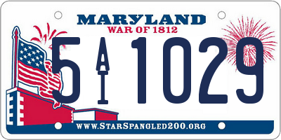 MD license plate 5AI1029