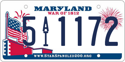 MD license plate 5AI1172