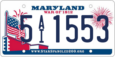MD license plate 5AI1553