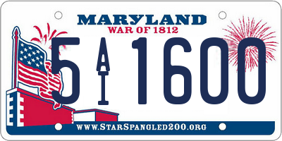 MD license plate 5AI1600