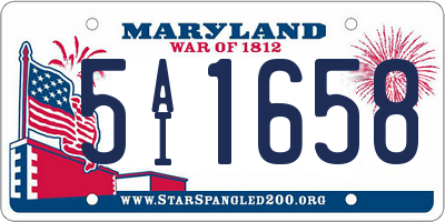 MD license plate 5AI1658