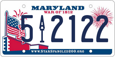 MD license plate 5AI2122