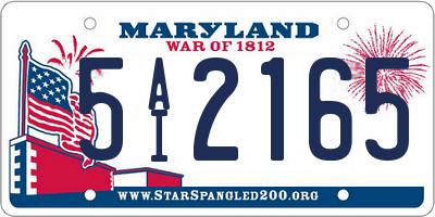 MD license plate 5AI2165