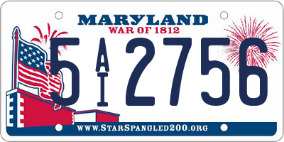 MD license plate 5AI2756