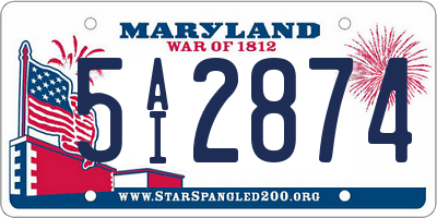 MD license plate 5AI2874
