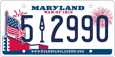MD license plate 5AI2990