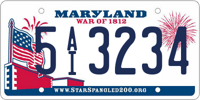 MD license plate 5AI3234