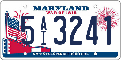 MD license plate 5AI3241