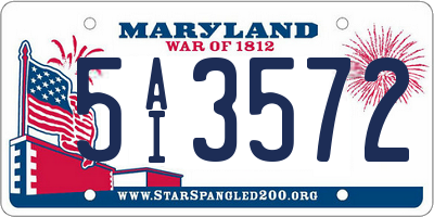 MD license plate 5AI3572