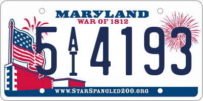 MD license plate 5AI4193