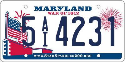 MD license plate 5AI4231