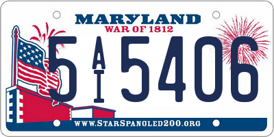 MD license plate 5AI5406