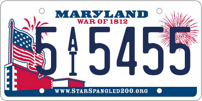 MD license plate 5AI5455