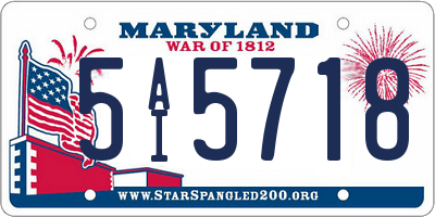 MD license plate 5AI5718