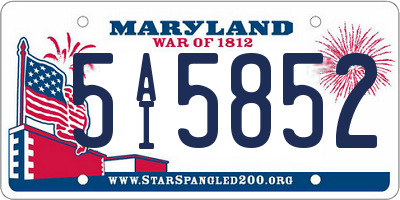 MD license plate 5AI5852