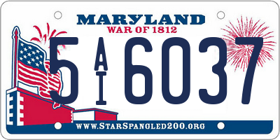 MD license plate 5AI6037