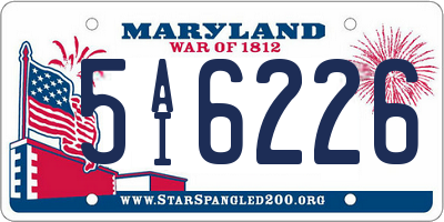 MD license plate 5AI6226