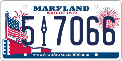 MD license plate 5AI7066