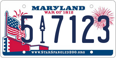MD license plate 5AI7123