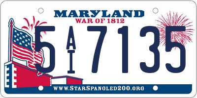MD license plate 5AI7135