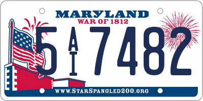 MD license plate 5AI7482