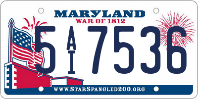 MD license plate 5AI7536