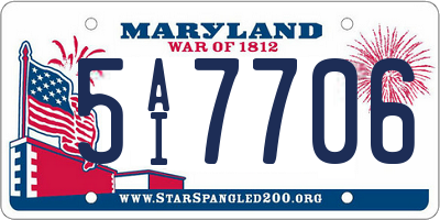MD license plate 5AI7706