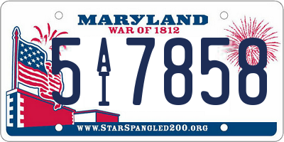 MD license plate 5AI7858