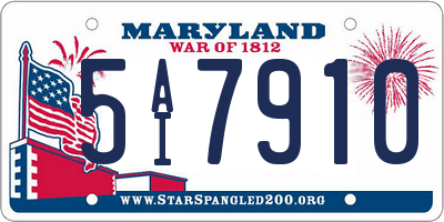 MD license plate 5AI7910