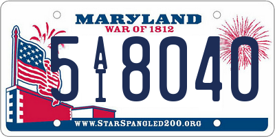 MD license plate 5AI8040