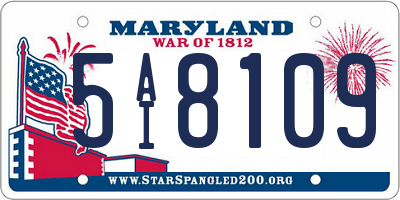 MD license plate 5AI8109