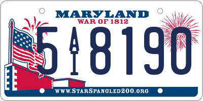 MD license plate 5AI8190