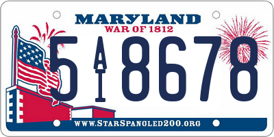 MD license plate 5AI8678